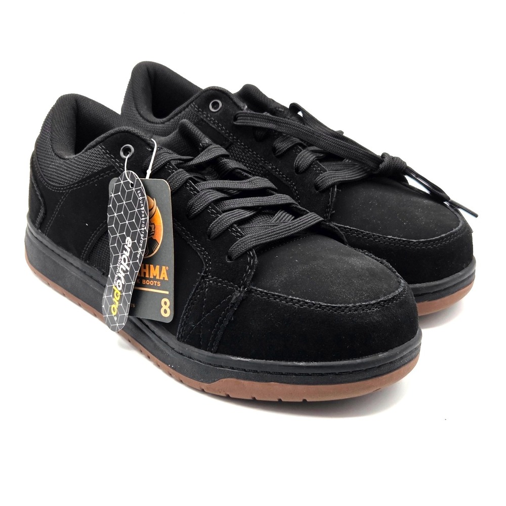 Brahma Men's 8 Black Steel Toe Work Shoes Low Top Boots Slip Oil Resistant